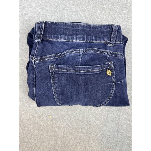 Democracy Jeans‎ Women's 16 Blue High Rise Taper Leg Decorated Button 36x25 - Picture 1 of 14